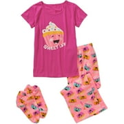 Girls' 3 Piece Sleepshirt, Pants, and Slipper Set (Big Girls & Little Girls)