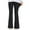 Black, variant on Qingpeng Girls Flare Sweatpants Elastic Waist Bootcut Casual Jogger Pants with Pockets