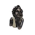 thumbnail image 1 of Sculpture de Buste de Dame Rêveuse en Finition Noire Patine par Port Urbain, 1 of 1