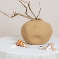 thumbnail image 3 of Creative Co-Op Pinched Organic Shape Terracotta Vase, Textured Taupe, 3 of 6