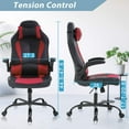 thumbnail image 7 of Dkelincs PC Gaming Chair Ergonomic Office Chair with Lumbar Support Flip Up Arms Headrest Adjustable Computer Desk Chair for Adults, Red, 7 of 7