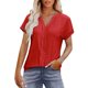 thumbnail image 1 of Eres Más Que una Camisa de Puntuación de Prueba Sexy de Manga Corta Lentejuelas Suelta Camisa de Blusa con Cuello en V, Poliéster, 1 of 9