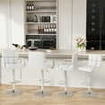 thumbnail image 3 of Homall Bar Stools Set of 2 Modern PU Leather Height Adjustable Hydraulic Kitchen Counter Square Island Swivel Barstool with Armrest, White, 3 of 7