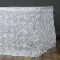 Efavormart Wonderland Rosette Table Skirt for Kitchen Dining Catering Wedding Birthday Party Decorations Events - White