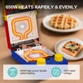 thumbnail image 4 of CANDY&trade; 3-in-1 Waffle Maker Panini Press, Grilled Sandwich Maker with Removable Plates, Compact & Portable Mini Toaster, Fast Double Heating, Un, 4 of 8
