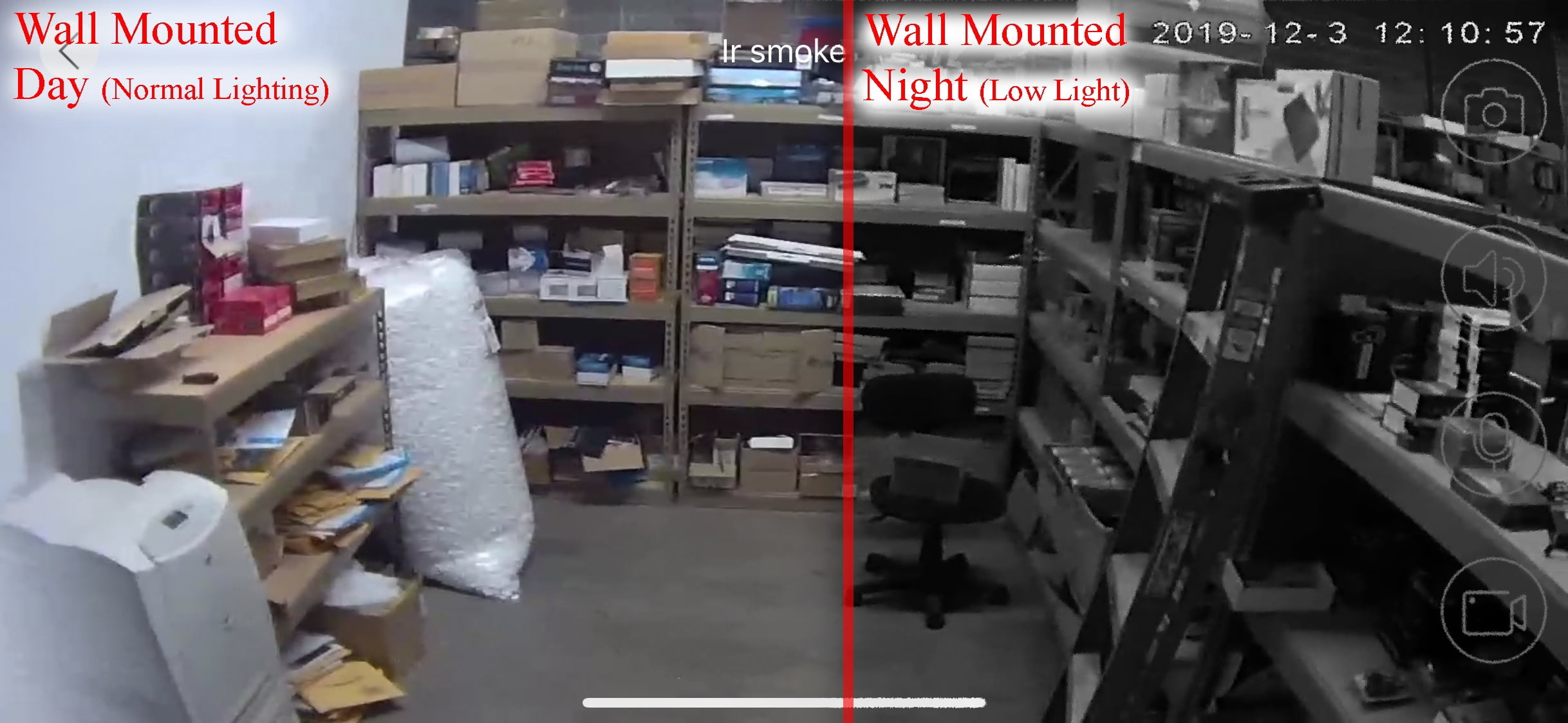 Night Vision 2K HD Wi-Fi Fire Alarm Camera, Ceiling Mount, 110V AC Connector (Invisible NV IR 9120 Model/Video Only: No Audio)