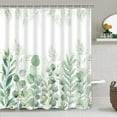 thumbnail image 6 of Zrodlmo Green Eucalyptus Shower Curtain and Rug Set, 16pc Washable Modern Watercolor Bathroom Decor Set, 72" x 72", Green Leaf, 6 of 9