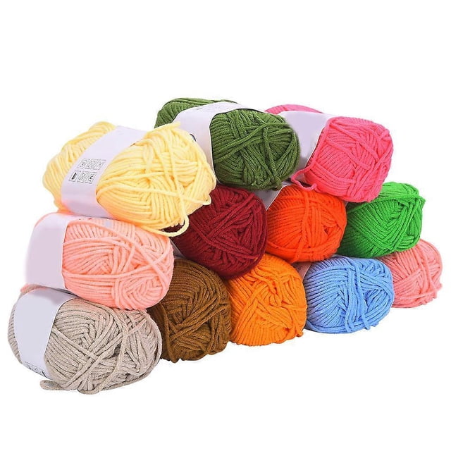 Fil de coton au lait 12 couleurs, fil à tricoter en coton au crochet, fil doux et chaud pour bébé