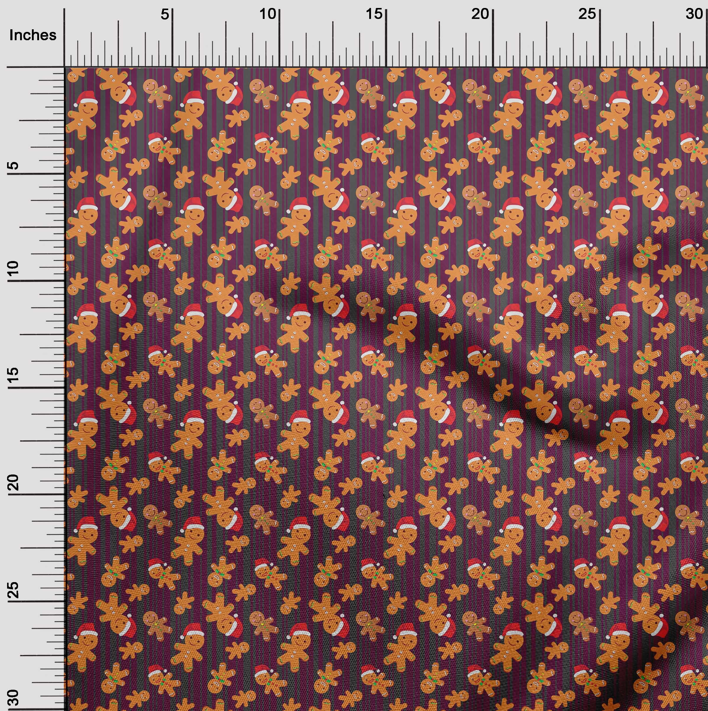 oneOone Polyester Lycra Dark Magenta Fabric Christmas Fabric For Sewing Printed Craft Fabric By The Yard 56 Inch Wide