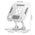 thumbnail image 2 of Rotatable Foldable Metal Tablet & Phone Stand - Portable Desktop Holder for Smartphones & Tablets, Durable Adjustable Stand with Stable Base, Perfect for Home, Office & Travel Use, 6.3*5.9in, White, 2 of 7