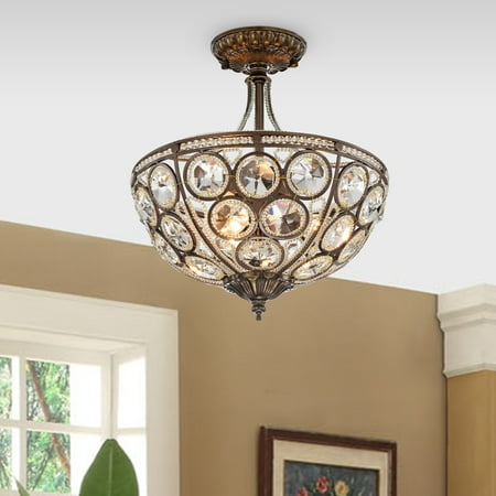 

Muriel Antique Brown 3-Light Semi-Flush Mount