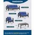 thumbnail image 3 of 2025 New Aluminum Furniture Set with Coffee Table, 5 Pieces Patio Sectional Conversation Chat Sofa Modern Seating Set, 3 of 8