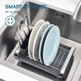 thumbnail image 3 of FrostHike Expandable Dish Rack, Compact Dish Drainer, Stainless Steel Dish Drying Rack with Removable Cutlery Holder, Anti Rust Plate Rack, Small Sink Drainer for Sink or Kitchen Countertop, 3 of 5