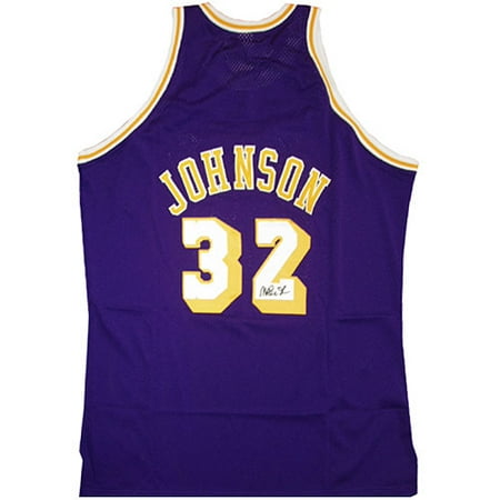 Magic Johnson Hand-Signed L.A. Lakers Purple Road Jersey