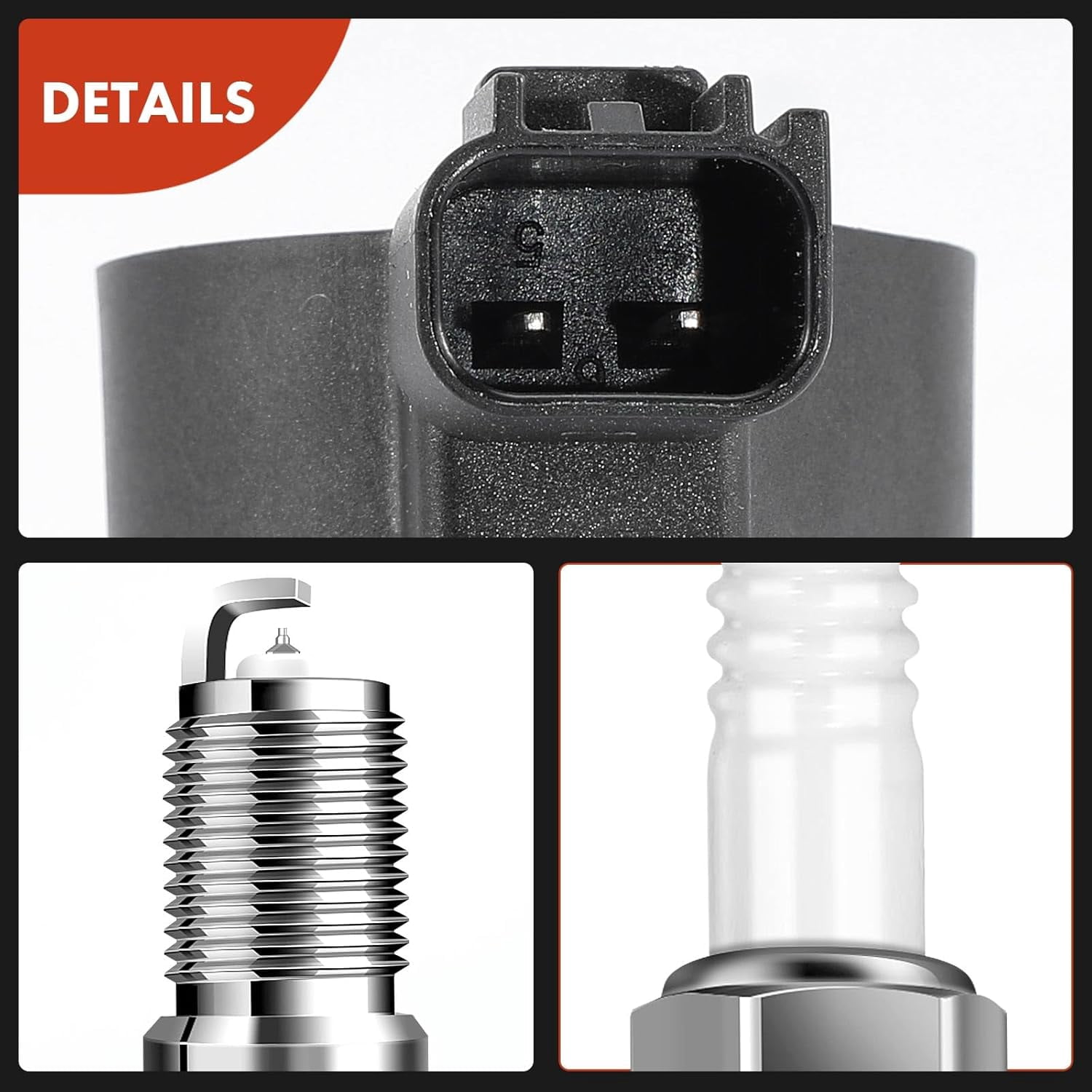 A-Premium Set of 4 Ignition Coil Pack and Iridium Spark Plugs Compatible with Ford Escape 2005-2008 2.3L, Focus 2011 2.0L, Transit Connect 2010-2013 2.0L & Mercury Mariner 2005-2008 2.3L