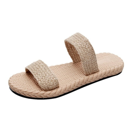

Sandals for Women Flat Classic Flats Cushioned Soft Daily Slip-on Casual Shoes Cross Strap Ballerina Walking Shoes