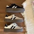 thumbnail image 4 of Zapatos de entrenamiento alemanes, zapatos de suela gruesa con aumento de altura, zapatos de tabla bajos para mujer, zapatos casuales blancos deportivos para todo tipo de ocasiones para mujer, 4 of 5