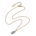 thumbnail image 4 of 10pcs Natural Amazonite Oval Pendant Necklace with Golden 304 Stainless Steel Cable Chains 16.02 inch(40.7cm), 4 of 5