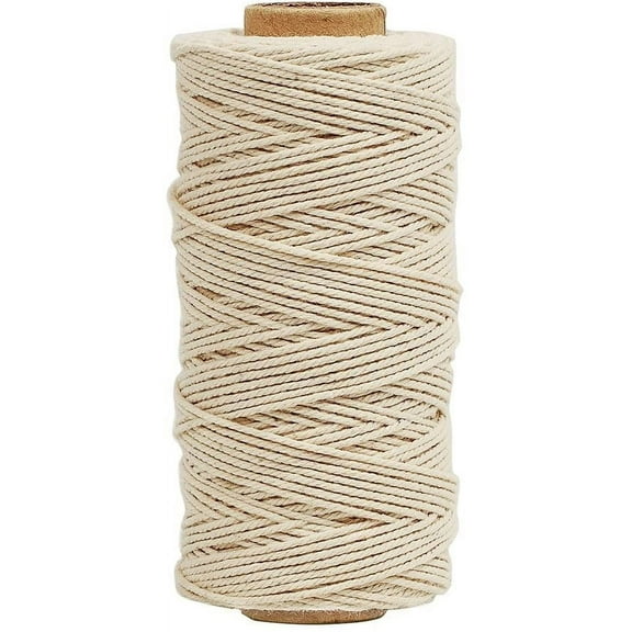 Twine, 328Feet Cotton String Food Safe Cooking String for Trussing and Tying Poultry Meat Making Sausage DIY Crafts and Decoration(White)