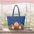 thumbnail image 7 of XYZCANDO Christmas Snowman Print Padded Handle Tote Bag Large Capacity Lightweight Quilted Shoulder Handbag for Holiday Shopping Travel Daily Use, 7 of 7