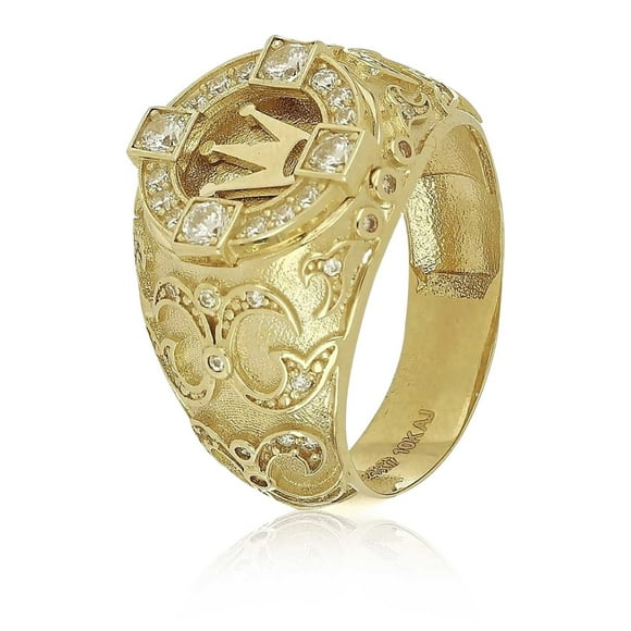 HOARBOEG Ring for Men Gift s on Father's Day A Great Crown Ring Decorated with Carved Ornaments for A Man's Holiday Gift