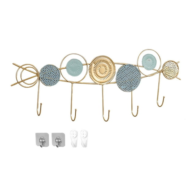 Perchero para almacenamiento de ropa, gancho decorativo de hierro montado en la pared, colgador de puerta para baño, ducha, chaquetas y bolsas al aire Gris