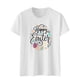 thumbnail image 1 of Tops con estampado de Pascua de manga corta con cuello redondo para mujer Fridja  bn4239, 1 of 6