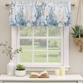 thumbnail image 2 of Ocean Blue Coral Curtain Valances for Windows, Kitchen Valance Window Treatments Panel 2 Pack, Summer Coastal Starfish Flower Rod Pocket Short Curtains for Bathroom Bedroom 60 x 18 Inch, 2 of 8