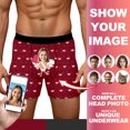 thumbnail image 2 of KHONTS Men's Personalized Boxers Husband Boyfriend Funny Boxers Face Photo Custom Valentine's Day Birthday for Him Brick Red XXL, 2 of 8