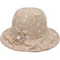 thumbnail image 5 of CoCopeaunts Summer Bucket Hat for Women White Pearl Decorated Beach Outdoor Travel Sunscreen Cotton Foldable Ladies Bucket Cap, 5 of 8
