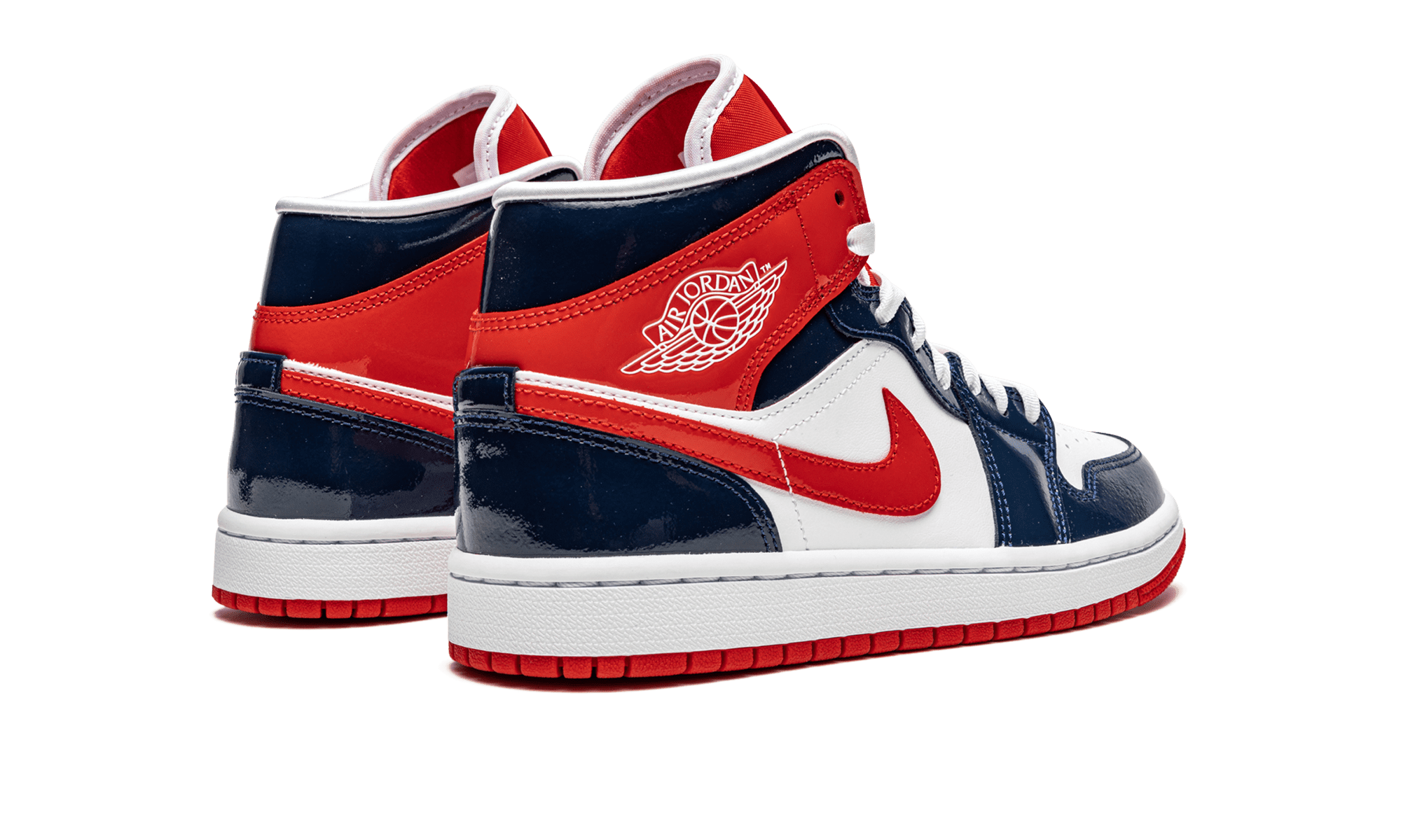 Nike Air Jordan 1 Mid Patent Leather in Red, White & Light Blue AIR JORDAN 1 MID  main image 2