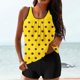thumbnail image 4 of Traje de baño de dos piezas para mujer, trajes de baño para mujer, traje de baño de dos piezas con espalda de tirantes y estampado conservador para mujer, vestido de baño para mujer, 4 of 6