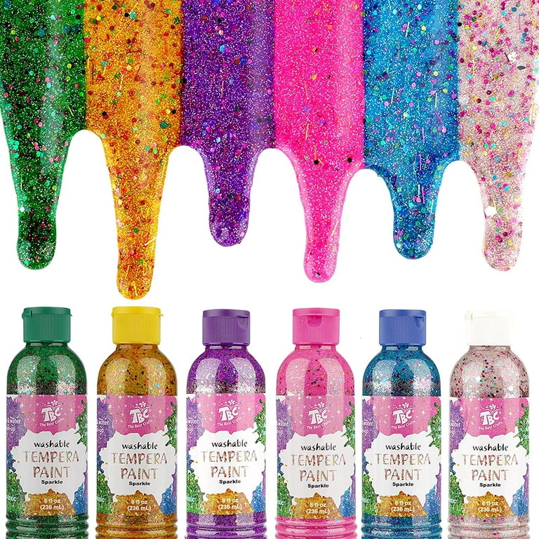 Remarkable U Washable Tempera Paint Set 32 Pack | Non Toxic Liquid Finger Paints for Kids Art Projects | Assorted 2oz Classic Bright Glitter and Glow