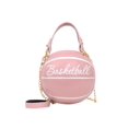 thumbnail image 3 of Bolsa de hombro redondo de mensajero con cadena para mujer (baloncesto rosa) Likrtyny Para Estrenar, 3 of 8