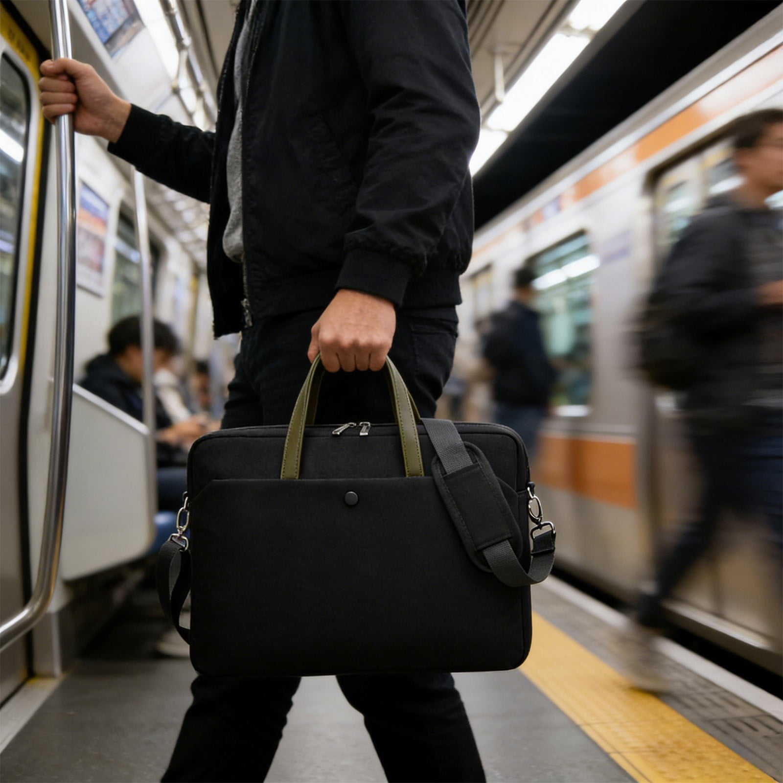 14 inch laptop bag messenger shoulder bag with shoulder strap and soft lining for 14 inch notebook or tablet, water travel work briefcase with extra storage pockets