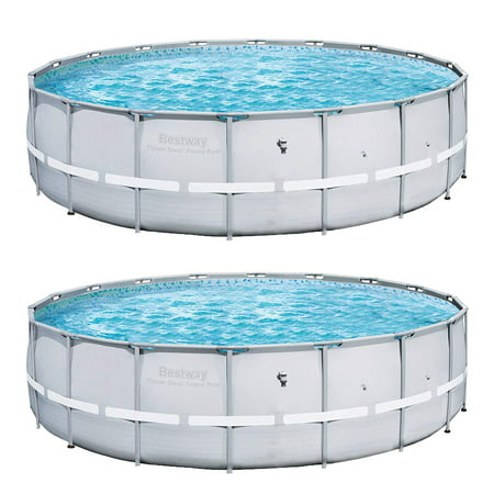 18ft x 52in Power Steel Pro Metal Frame Above Ground Round Backyard Swimming Pool (2 Pack) (Best Way To Get Rust Off Metal)