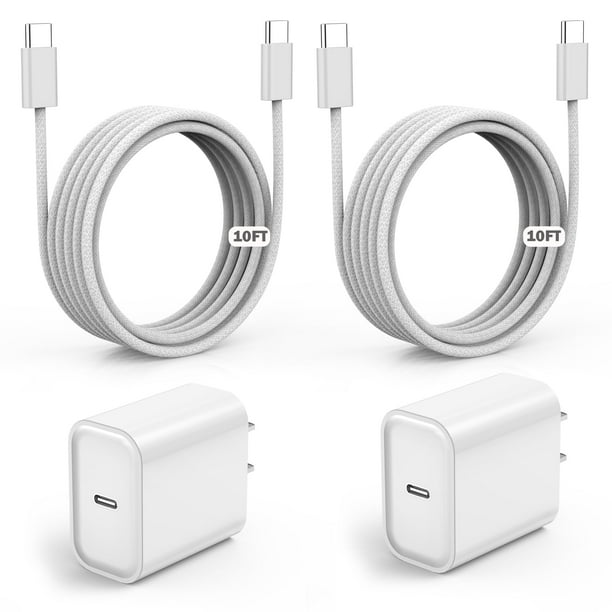 Cargador rápido StinkLight para iPhone 16, 15, 20 W, tipo C, 10 pies