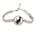 thumbnail image 1 of Ancient Egypt Black Cat Pattern Tennis Chain Anklet Bracelet Diamond Jewelry, 1 of 3