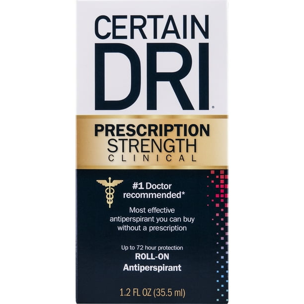 Certain Dri Prescription Strength Clinical Antiperspirant, RollOn, 1.2
