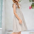 thumbnail image 2 of Bovxnpu Summer Girls Dresses, Toddler Girls Spaghetti Strap Ruffle Sleeve Cotton Linen Summer Princess Dress Girls Midi Dress Sundress, 2 of 7