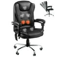 thumbnail image 5 of YODOLLA Heated Executive Office Chair with Massage Home Office Desk Chair Lumbar Back Support Leather Computre Chair, Black, 5 of 10