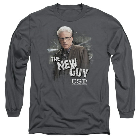 Csi The New Guy Long Sleeve Adult 18/1 T-Shirt Charcoal