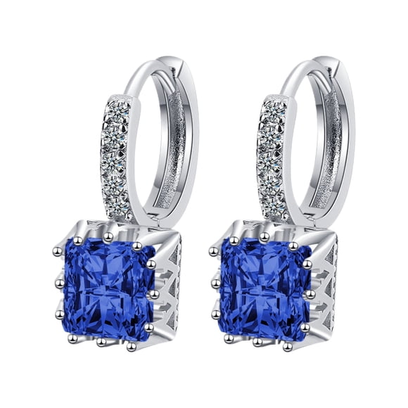 925 Sterling Silver Stud Earrings Zirconia Stone for Ladies and Gentlemen, Hypoallergenic Earings Silver Hanging for Multiple, Hoop Earring Hanging Large Zirconia Earrings, Mothers Day Jewelry