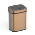 thumbnail image 3 of Nine Stars Automatic Bathroom Trash Can, 3 Gallon Stainless Steel, Motion Sensor Hands-Free Soft-Close Lid Garbage Bin, Gold, 3 of 6