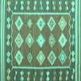 thumbnail image 1 of Ahgly Company Machine Washable Indoor Square Southwestern Turquoise Blue Country Area Rugs, 4' Square, 1 of 4