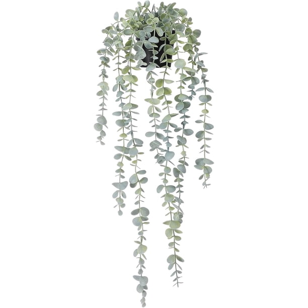 Planta Colgante Artificial de eucalipto para decoración de estantes para Interiores y Exteriores