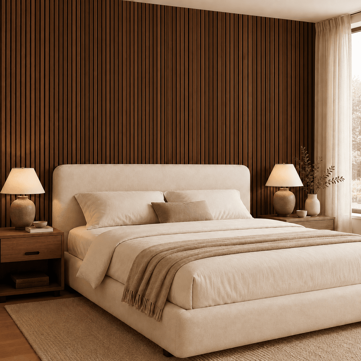 2-Pack Wood Slat Acoustic Wall Panels, 24" x 94.3" MDF Slat Wall Paneling for Modern Interior Wall Decor, Sound Absorbing Accent Panels, 31.4 Sq. Ft,Walnut
