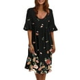 thumbnail image 1 of UKAP Holiday Boho Beach Floral Midi Dress for Women Ladies Casual Summer Sundress Beachwear Size S-5XL, 1 of 2