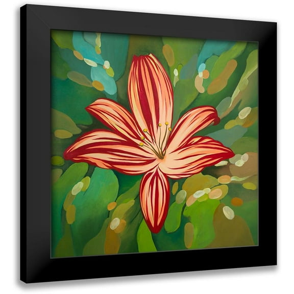 Atelier B Art Studio 12x12 Black Modern Framed Museum Art Print Titled - BLAZE TIGER LILIES
