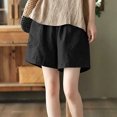 thumbnail image 5 of IUYRTFE Women's High Waist Loose Fit Summer Shorts with Pockets Elastic Waist Casual Straight Leg Bottoms, 5 of 5